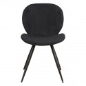 Set of 2 Dining Chairs Ania Black Fabric Base Metal VeryForma