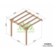 Pergola addossata in legno grezzo Palma 3x3m 9m2