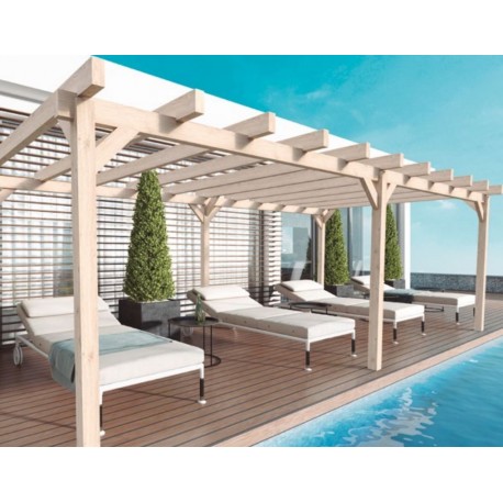 Pergola autoportée en bois Marsella 600x400cm 24m2