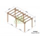 Holzcarport für Autos 6x3m Badajoz 18m2 Maderland