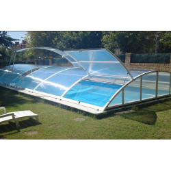 Copertura bassa per piscina Lanzarote Shelter rimovibile 8,70x4,7m