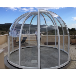 Sfera 390 Copertura Telescopica per Vasca Idromassaggio in Alluminio Bianco Pronta per l'Installazione Abrisol