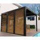 Pergola bioclimatica Habrita alluminio 10,80 m2 ventose finto legno lato 3.6m