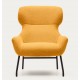 Lina armchair in mustard terry fabric and VeryForma steel