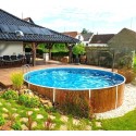 Azuro Runder Pool aus Holzimitat 360x120 mit Ausstattung