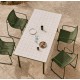 Arvin Swirl stoel in beige chenille stof en VeryForma eikenhouten poten