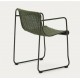 Arvin Swirl stoel in beige chenille stof en VeryForma eikenhouten poten
