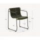 Chaise de jardin Rina en acier vert et corde verte VeryForma