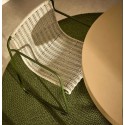 Rina Gartenstuhl aus grünem Stahl und grauem Ecru-Seil VeryForma