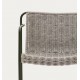 Arvin Swirl stoel in beige chenille stof en VeryForma eikenhouten poten