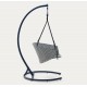 Aliga Hanging Chair in Aluminum and Blue Rattan VeryForma