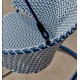Aliga Hanging Chair in Aluminum and Blue Rattan VeryForma