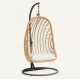 Kate Sedia Sospesa in Rattan Naturale e Acciaio Grigio Scuro VeryForma