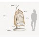 Kate Hängesessel aus natürlichem Rattan und dunkelgrauem Stahl VeryForma