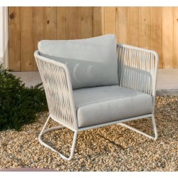 Fauteuil d'extérieur Saco en corde et acier gris VeryForma