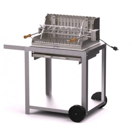 Le Marquier Mendy Stainless Steel Barbecue with Cart and Rotisserie